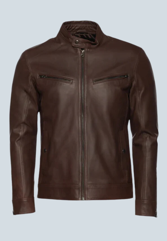 Ross Brown Café Racer Leather Jacket